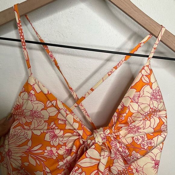 J. Crew Tie-front Cotton Poplin Midi Dress - Picture 8 of 9